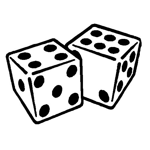 black and white dice clipart xcgk7kpmi